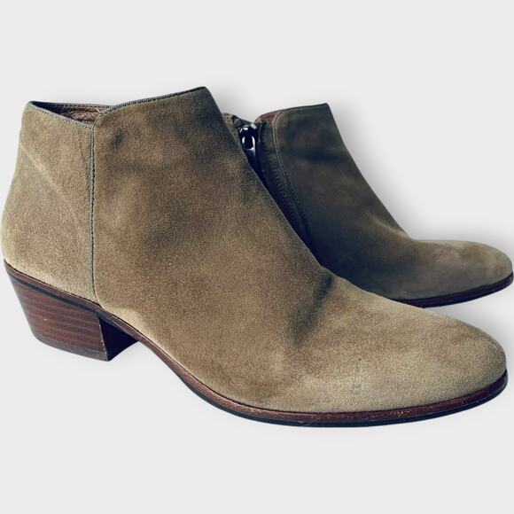 Sam Edelman Petty Ankle Booties Suede Taupe Side Zip Casual Fall Autumn 7.5 M - Picture 9 of 9